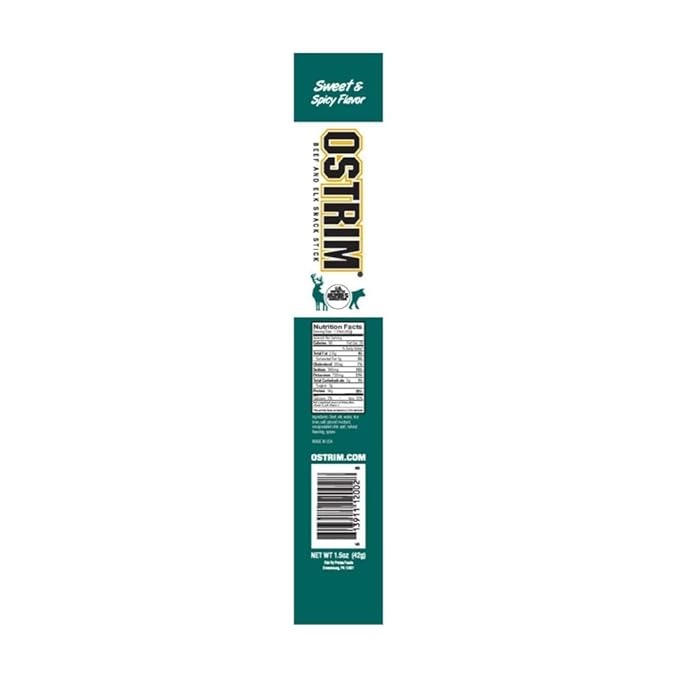 Ostrim Grass-Fed Beef & Elk Sweet & Spicy Sticks - 1.5 oz, Pack of 10